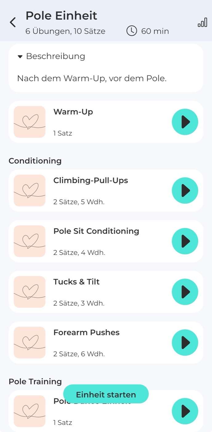 Nutrilize – Trainingsplan
